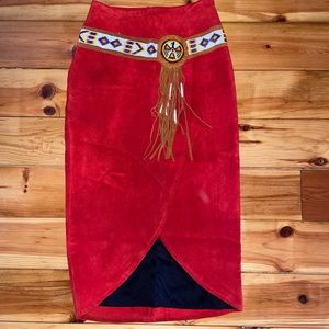 Vintage Indigenous A-Line Midi Skirt Native